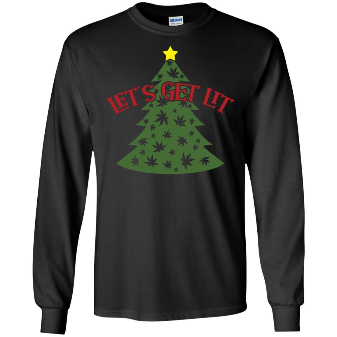 Let’s Get Lit Marijuana Pot Leaf Christmas Tree T-shirt 5 » Cool Gifts for You - Mfamilygift Let’s Get Lit Marijuana Pot Leaf Christmas Tree T-shirt 5