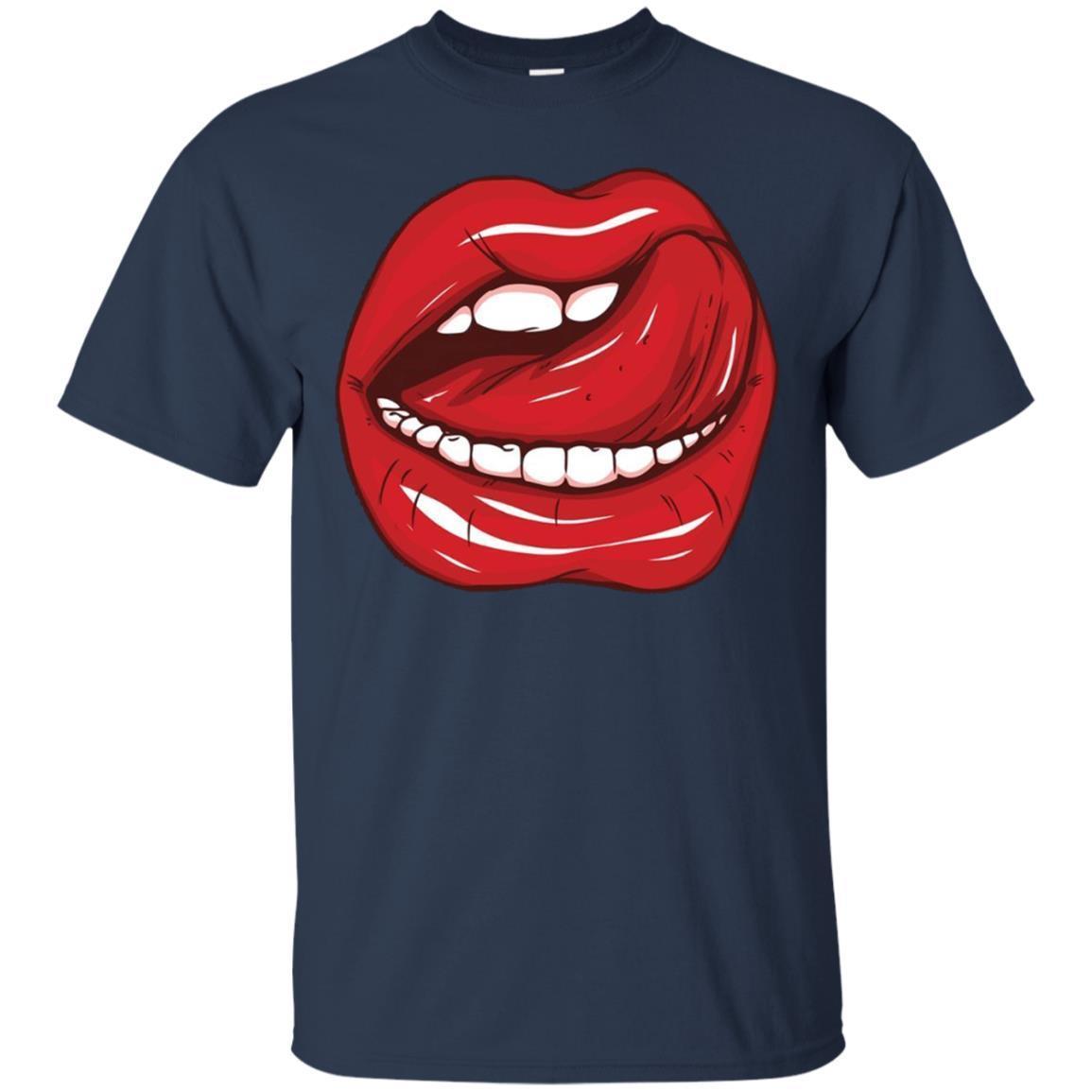 Licking Lips Red Shiny Lipstick Open Mouth White Teeth Shirt 1 » Cool Gifts for You - Mfamilygift Licking Lips Red Shiny Lipstick Open Mouth White Teeth Shirt 1