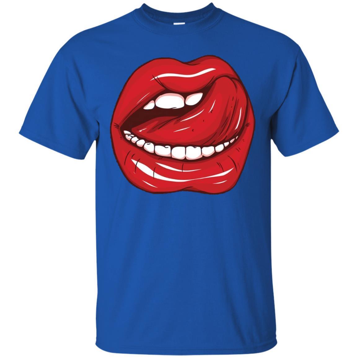 Licking Lips Red Shiny Lipstick Open Mouth White Teeth Shirt 3 » Cool Gifts for You - Mfamilygift Licking Lips Red Shiny Lipstick Open Mouth White Teeth Shirt 3