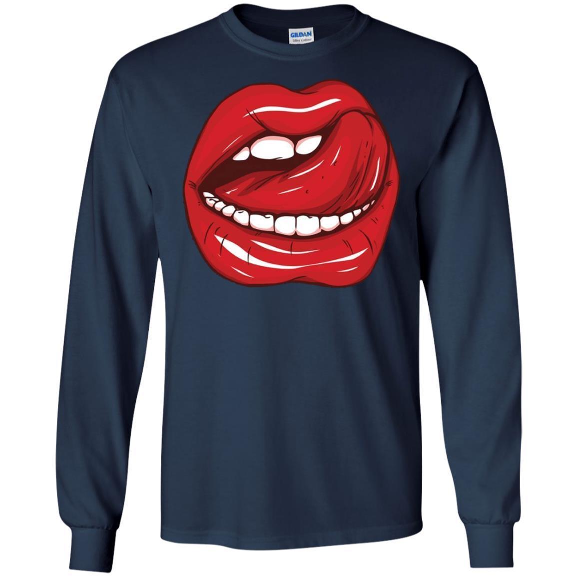 Licking Lips Red Shiny Lipstick Open Mouth White Teeth Shirt 6 » Cool Gifts for You - Mfamilygift Licking Lips Red Shiny Lipstick Open Mouth White Teeth Shirt 6