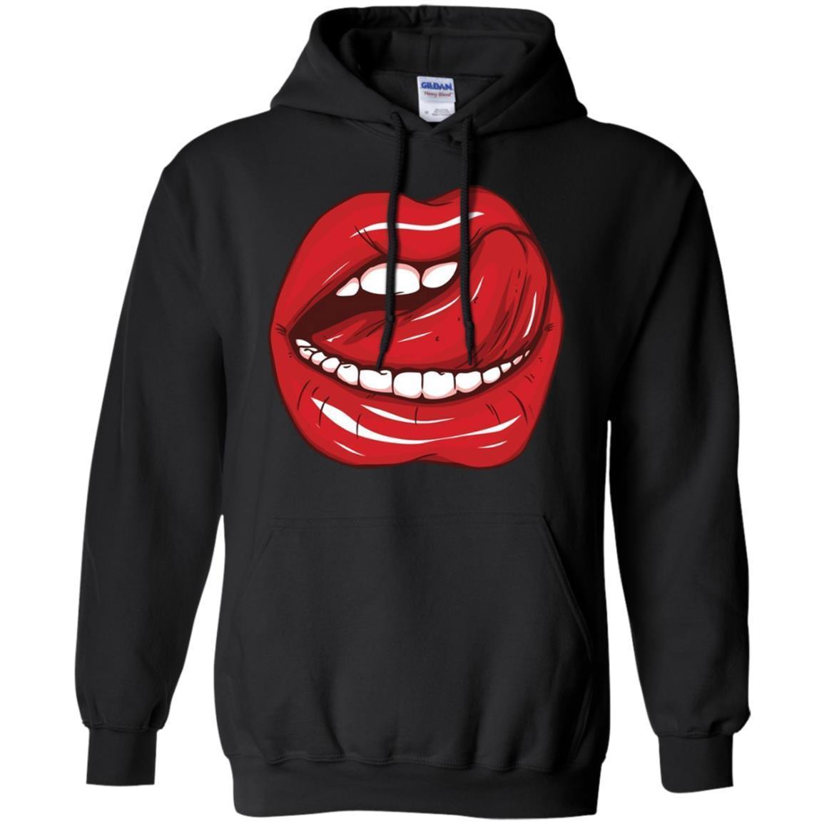 Licking Lips Red Shiny Lipstick Open Mouth White Teeth Shirt 7 » Cool Gifts for You - Mfamilygift Licking Lips Red Shiny Lipstick Open Mouth White Teeth Shirt 7
