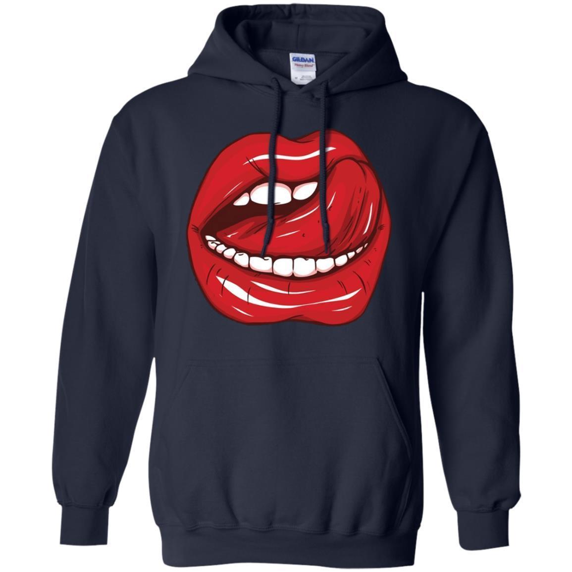 Licking Lips Red Shiny Lipstick Open Mouth White Teeth Shirt 8 » Cool Gifts for You - Mfamilygift Licking Lips Red Shiny Lipstick Open Mouth White Teeth Shirt 8
