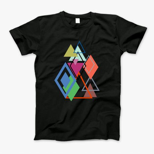 Colorful Triangles And Rhombuses, Pattern Of Triangles T-Shirt Colorful Triangles And Rhombuses, Pattern Of Triangles T-Shirt