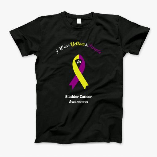 I Wear Yellow And Purple Bladder Cancer Awareness T-Shirt