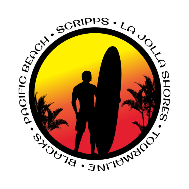 San Diego Surfing Cool Sunset Surfer Palm Tree T-Shirt 1 » Cool Gifts for You - Mfamilygift San Diego Surfing Cool Sunset Surfer Palm Tree T-Shirt 1