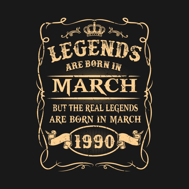 Real Legends Are Born In March 1990 Birthday Shirt Gift Vintage T-Shirt 1 » Cool Gifts for You - Mfamilygift Real Legends Are Born In March 1990 Birthday Shirt Gift Vintage T-Shirt 1