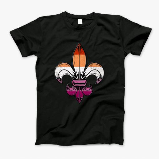 Lesbian Pride Flag Fleur De Lis T-Shirt