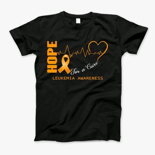 Hope For A Cure Leukemia Awareness Support Leukemia Warrior Gifts T-Shirt