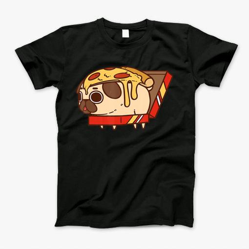 Funny Puglie Pizza Pug Dog Love Pizza Birthday Gift Shirt T-Shirt