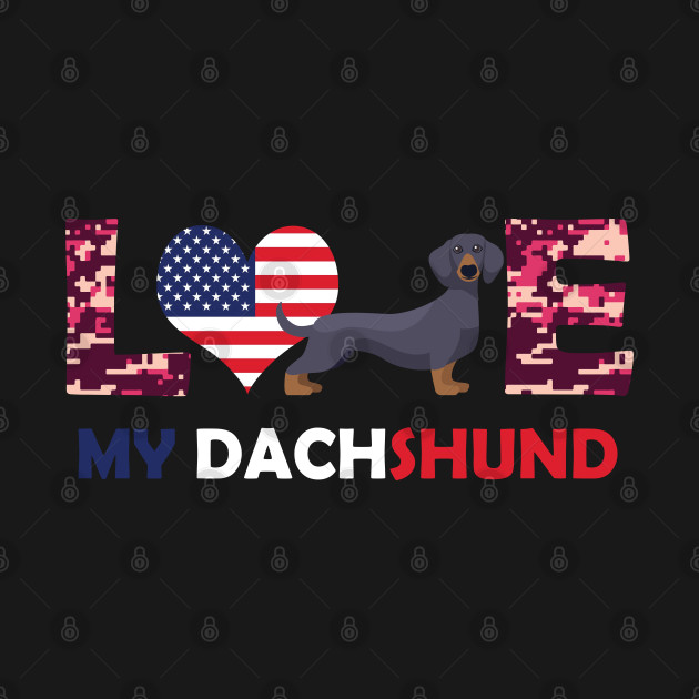 Love My Dachshund Patriotic American Flag T-Shirt 1 » Cool Gifts for You - Mfamilygift Love My Dachshund Patriotic American Flag T-Shirt 1