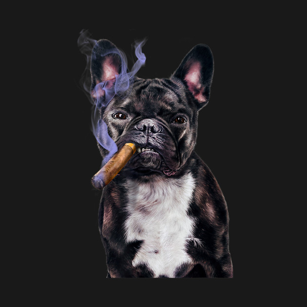 French Bull Dog Smoking Cigar Bad Dog T-Shirt 1 » Cool Gifts for You - Mfamilygift French Bull Dog Smoking Cigar Bad Dog T-Shirt 1