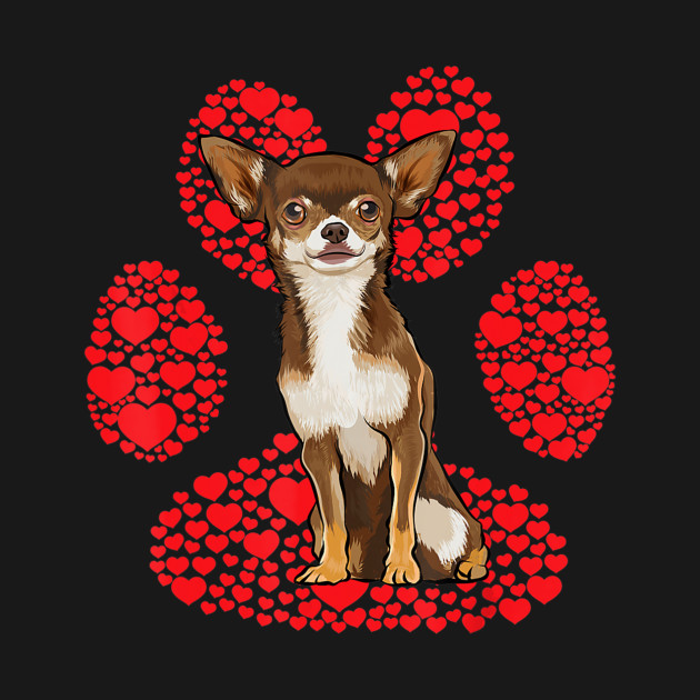 Brown Chihuahua Valentines Day Dog Love Paw T Shirt T-Shirt 1 » Cool Gifts for You - Mfamilygift Brown Chihuahua Valentines Day Dog Love Paw T Shirt T-Shirt 1