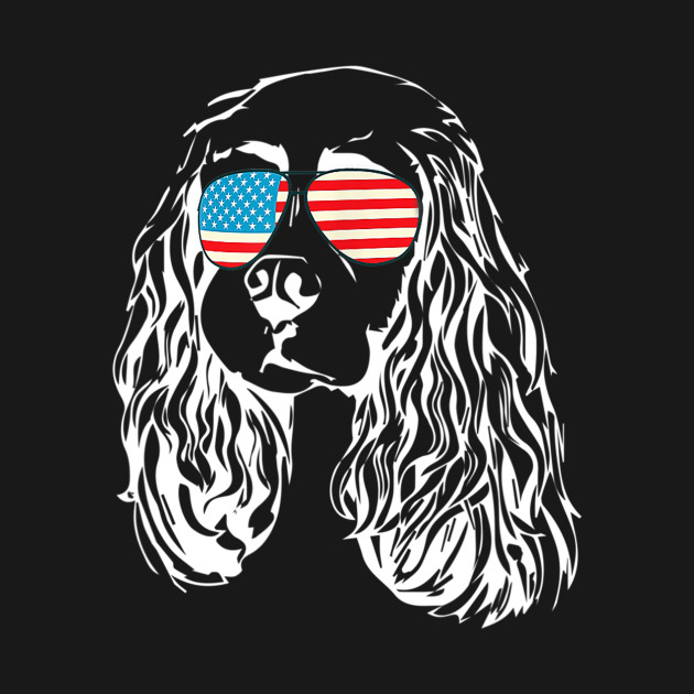 Cocker Spaniel Wearing American Flag Sunglasses T-Shirt 1 » Cool Gifts for You - Mfamilygift Cocker Spaniel Wearing American Flag Sunglasses T-Shirt 1