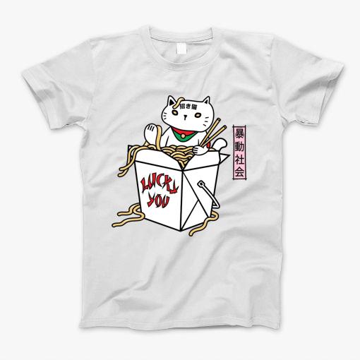 Sugee Lucky Cat Takeout Noodle T-Shirt