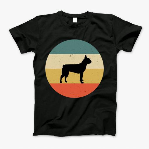Vintage Retro Boston Terrier Dog T-Shirt