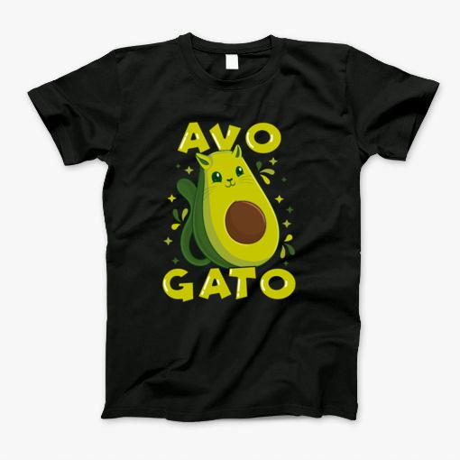 Cute Funny Avogato Avocado Cat Pun T-Shirt