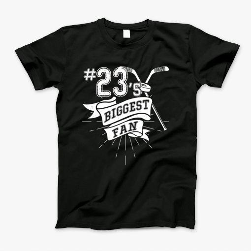 Biggest Fan Of Ice Hockey Player Number 23 Dad Mom Fan T-Shirt