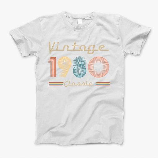 Vintage 1980 Limited Edition Original Birthday T-Shirt