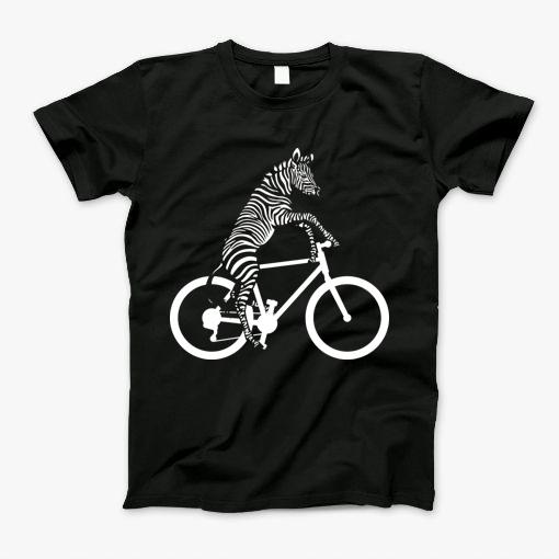 Zebra Riding On A Bike Funny Bicycle Biking Bike Lover Rider T-Shirt Zebra Riding On A Bike Funny Bicycle Biking Bike Lover Rider T-Shirt