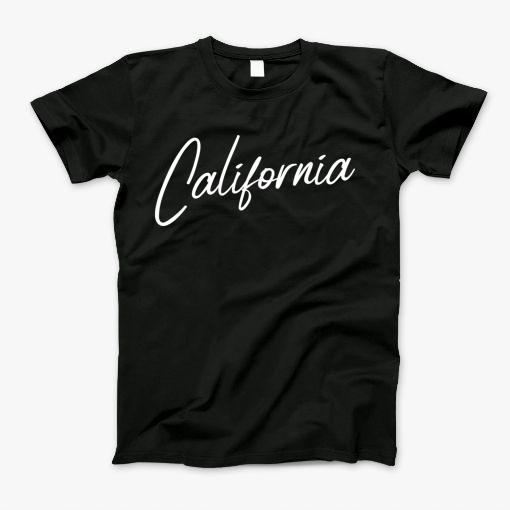 California White Flowing Handwritten Text T-Shirt