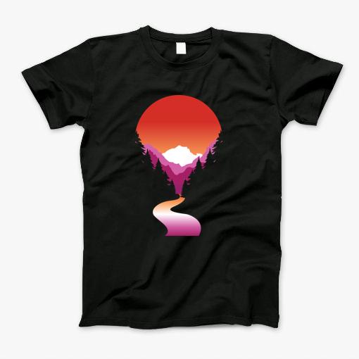 Lesbian Pride Sunset T-Shirt Lesbian Pride Sunset T-Shirt