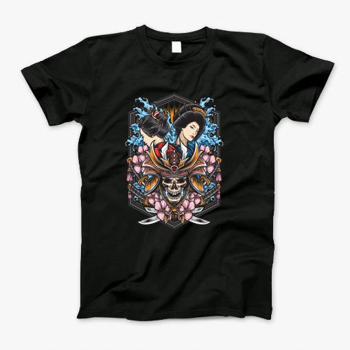 Geisha Geishas Japan Japanese Woman Geiko Geigi Maiko Ancient Kabuki Singer Dancer Artisan Kimono Princess Queen China Chinese Kyoto Tokyo Goblin Monster Beast Witch Wizard Sorcerer Magic Assassin Sexy Creepy Ninja Samurai T-Shirt