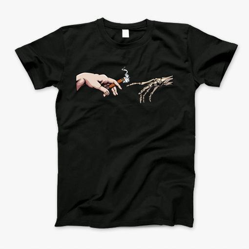 Michelangelo Hands The Destruction Of Adam Quit Smoking T-Shirt Michelangelo Hands The Destruction Of Adam Quit Smoking T-Shirt