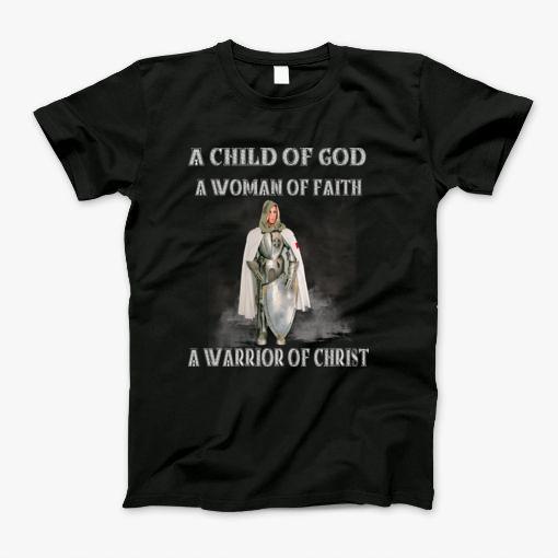 Templar Knight Medieval Armor Woman Of Faith Warrior Of Christ T-Shirt