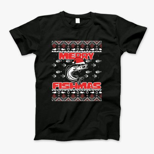 Merry Fishing Santa Hat Funny Fish Christmas T-Shirt Merry Fishing Santa Hat Funny Fish Christmas T-Shirt