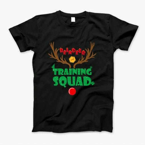 Reindeer Training Squat Tshirt Christmas Running T-Shirt