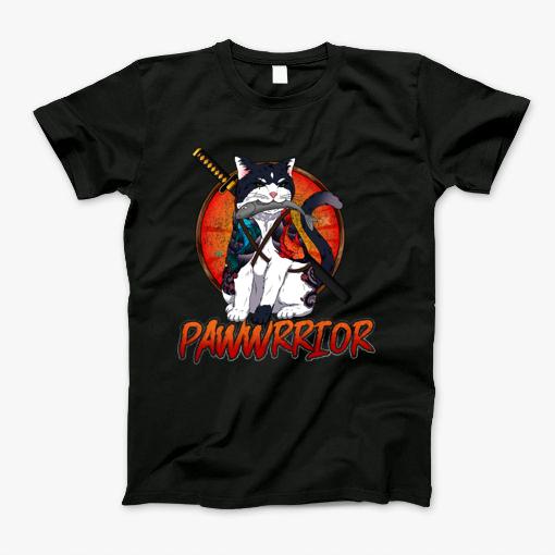 Pawwrrior Samurai Cat Warrior T-Shirt