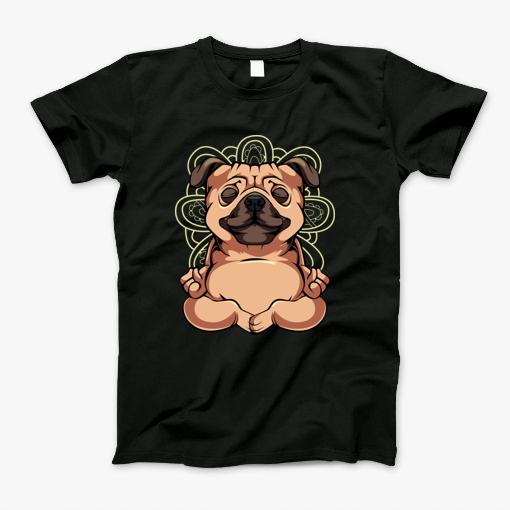 Pug Yoga Mandala Funny Spiritual Meditation Zen Dog Chakra T-Shirt