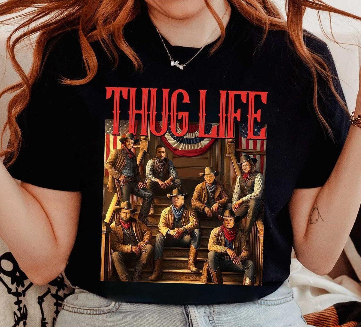 Trump Vance Kennedy Musk Tulsi Vivek Candace Thug Life T-Shirt
