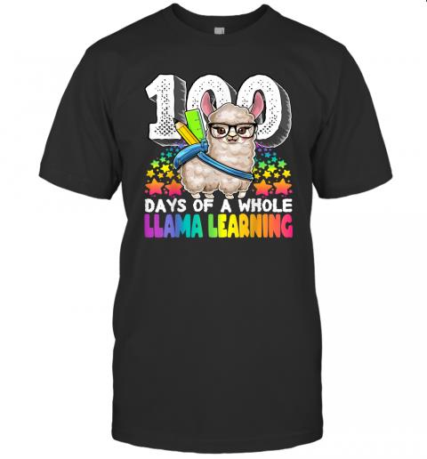100 Days of a Whole Llama Learning 100 Days of School Girls T Shirt 100 Days of a Whole Llama Learning 100 Days of School Girls T Shirt