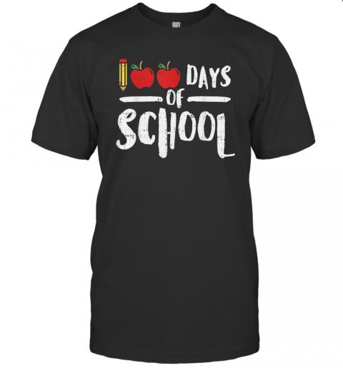 100 Days Of School Apple Shirt 100th Day Teacher Gift Pencil T Shirt 100 Days Of School Apple Shirt 100th Day Teacher Gift Pencil T Shirt
