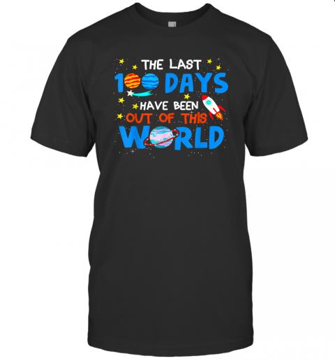 100 Days Of School Boys Outer Space Astronaut Planets Rocket T Shirt