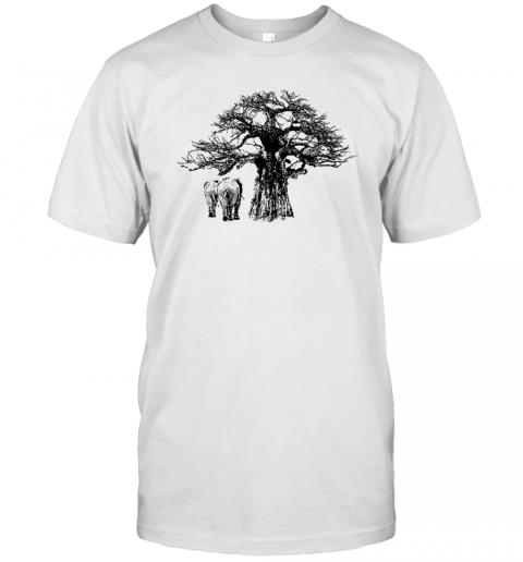 African Giants Baobab and Elephants Wildlife