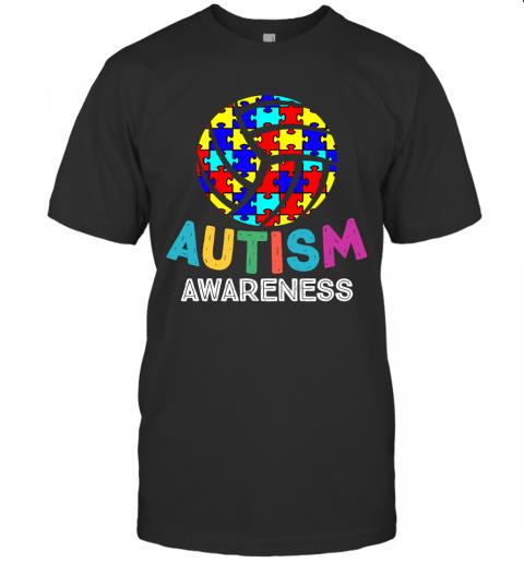 Autism Awareness Month Volleyball Sports Ribbon Women Shirt Autism Awareness Day