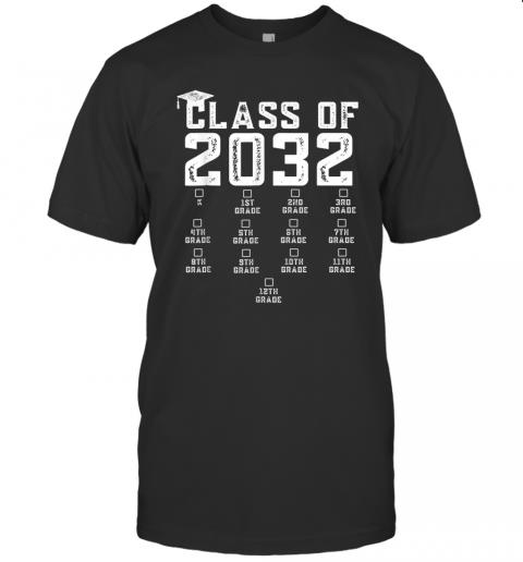 Class of 2032 Grow With Me Shirt With Space For Checkmarks