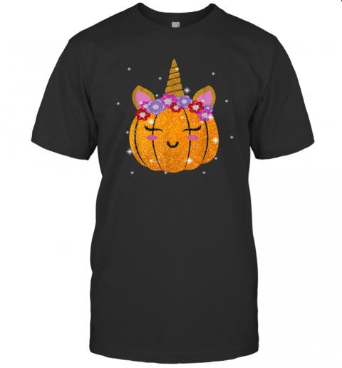 Cute Unicorn Pumpkin Funny Halloween Thanksgiving Gift T Shirt