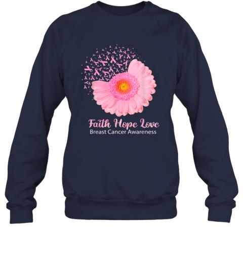 Faith Hope Love Breast Cancer Awareness Flower Pink Sweater 2 » Cool Gifts for You - Mfamilygift Faith Hope Love Breast Cancer Awareness Flower Pink Sweater 2