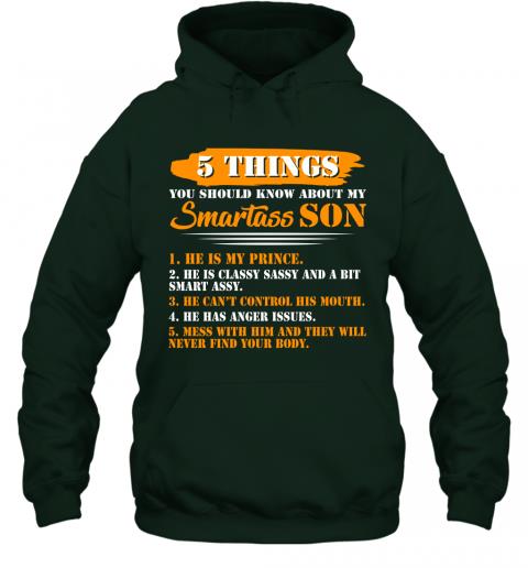 Funny 5 Things You Should Know About My Smartass Son Hoodie 5 » Cool Gifts for You - Mfamilygift Funny 5 Things You Should Know About My Smartass Son Hoodie 5