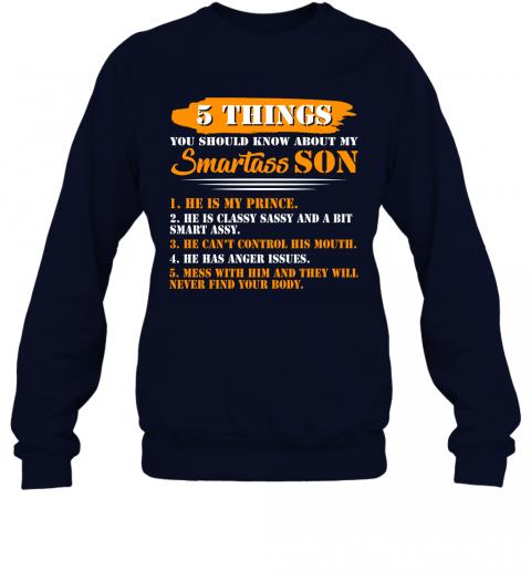 Funny 5 Things You Should Know About My Smartass Son Sweater 2 » Cool Gifts for You - Mfamilygift Funny 5 Things You Should Know About My Smartass Son Sweater 2