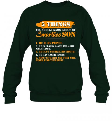 Funny 5 Things You Should Know About My Smartass Son Sweater 5 » Cool Gifts for You - Mfamilygift Funny 5 Things You Should Know About My Smartass Son Sweater 5