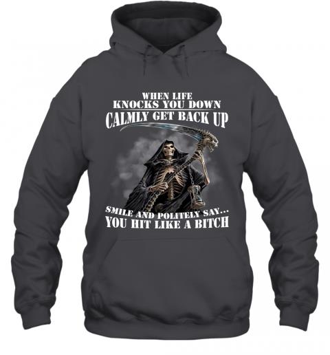 Funny Dead Skull When Life Knocks You Down Calmly Get Back Up Hoodie 3 » Cool Gifts for You - Mfamilygift Funny Dead Skull When Life Knocks You Down Calmly Get Back Up Hoodie 3