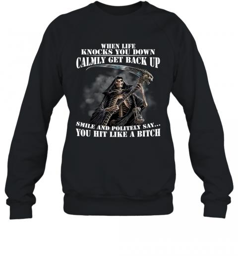 Funny Dead Skull When Life Knocks You Down Calmly Get Back Up Sweater 1 » Cool Gifts for You - Mfamilygift Funny Dead Skull When Life Knocks You Down Calmly Get Back Up Sweater 1