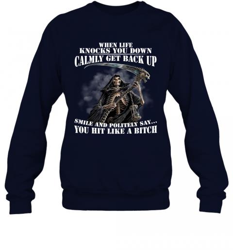 Funny Dead Skull When Life Knocks You Down Calmly Get Back Up Sweater 2 » Cool Gifts for You - Mfamilygift Funny Dead Skull When Life Knocks You Down Calmly Get Back Up Sweater 2