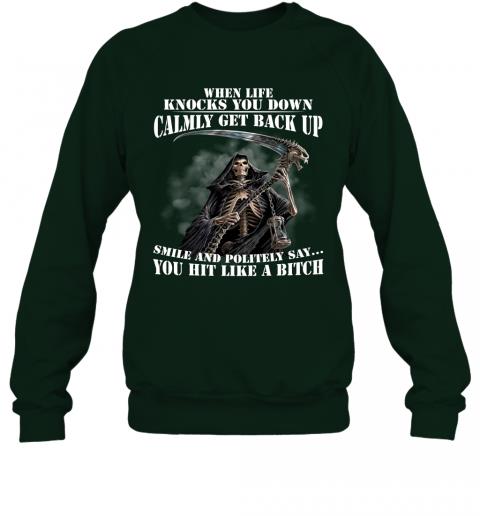 Funny Dead Skull When Life Knocks You Down Calmly Get Back Up Sweater 5 » Cool Gifts for You - Mfamilygift Funny Dead Skull When Life Knocks You Down Calmly Get Back Up Sweater 5