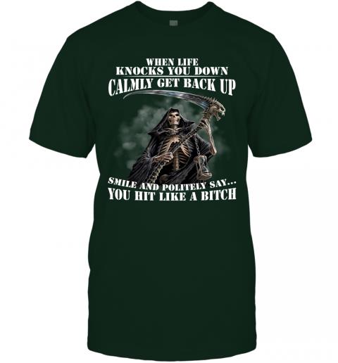Funny Dead Skull When Life Knocks You Down Calmly Get Back Up T-Shirt 3 » Cool Gifts for You - Mfamilygift Funny Dead Skull When Life Knocks You Down Calmly Get Back Up T-Shirt 3