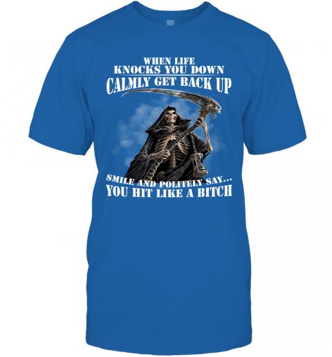Funny Dead Skull When Life Knocks You Down Calmly Get Back Up T-Shirt 5 » Cool Gifts for You - Mfamilygift Funny Dead Skull When Life Knocks You Down Calmly Get Back Up T-Shirt 5